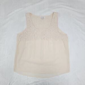 Charming Charlie Peach Blush Lace Chiffon Tank Top Blouse Balletcore Boho Large
